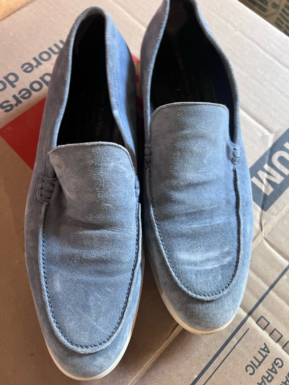 To Boot Men's Suede Slip-On Loafers in Slate Blue